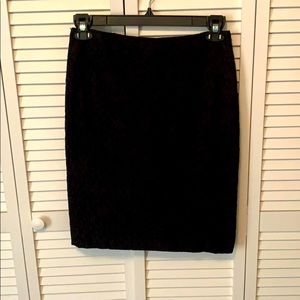 Black Floral Pencil Skirt